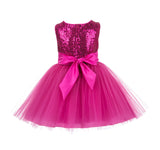 Sparkling Sequins Mesh Tulle Flower Girl Dress Wedding Pageant Toddler Holiday Gown Occasions 124