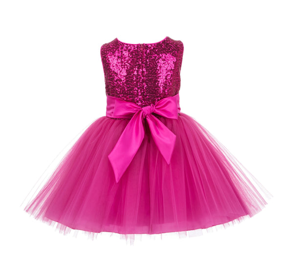 Sparkling Sequins Mesh Tulle Flower Girl Dress Wedding Pageant Toddler Holiday Gown Occasions 124
