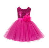 Sparkling Sequins Mesh Tulle Flower Girl Dress Wedding Pageant Toddler Holiday Gown Occasions 124