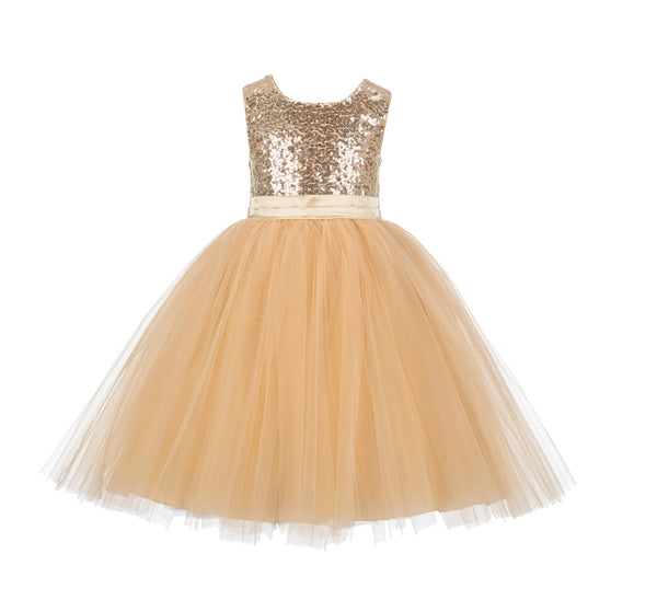 Formal Sequins Bodice Ruffle Tulle Flower Girl Dress Wedding Easter Toddler Pageant Occasions J122