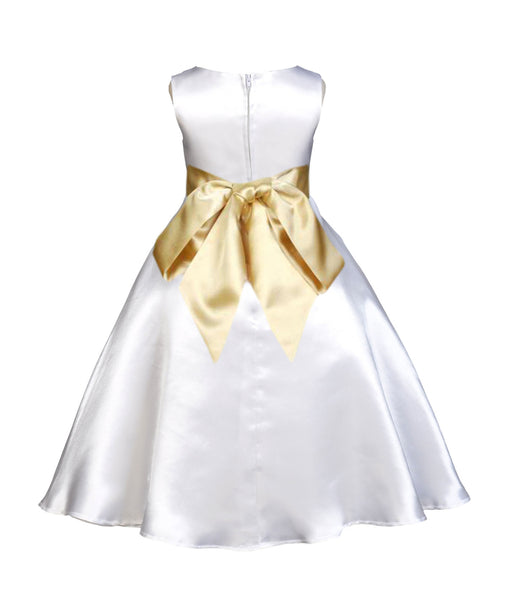 White Formal Wedding Pageant Special Occasions Rattail Edge Tulle Flower Girl Dress 829S(5)