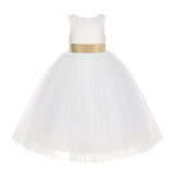 Ivory Floral Lace Flower Girl Dress Special Events Christening Pageant Gown Communion Recital LG7(4)