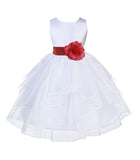White Shimmering Organza Flower Girl Dress Wedding Junior Bridesmaid Pageant Special Events 4613S(2)