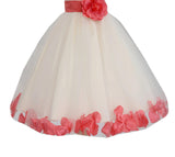 Ivory Floral Lace Heart Cutout Rose Petals Flower Girl Dress Junior Bridesmaid Special Event 185T(2)