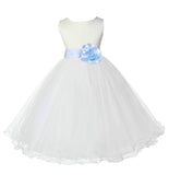 Ivory Formal Wedding Pageant Special Occasions Rattail Edge Tulle Flower Girl Dress 829S(5)