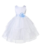 White Shimmering Organza Flower Girl Dress Wedding Junior Bridesmaid Pageant Special Events 4613S(5)