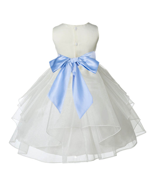 Ivory Shimmering Organza Flower Girl Dress Wedding Junior Bridesmaid Pageant Special Events 4613S(5)