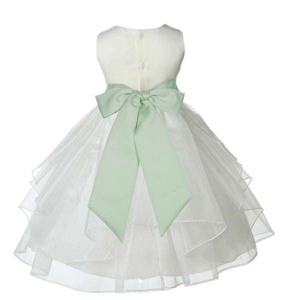 Ivory Shimmering Organza Flower Girl Dress Wedding Junior Bridesmaid Pageant Special Events 4613S(4)