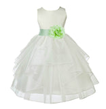 Ivory Shimmering Organza Flower Girl Dress Wedding Junior Bridesmaid Pageant Special Events 4613S(4)