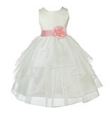 Ivory Shimmering Organza Flower Girl Dress Wedding Junior Bridesmaid Pageant Special Events 4613S(4)