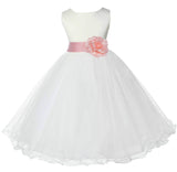 Ivory Formal Wedding Pageant Special Occasions Rattail Edge Tulle Flower Girl Dress 829S(4)
