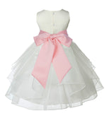 Ivory Shimmering Organza Flower Girl Dress Wedding Junior Bridesmaid Pageant Special Events 4613S(4)