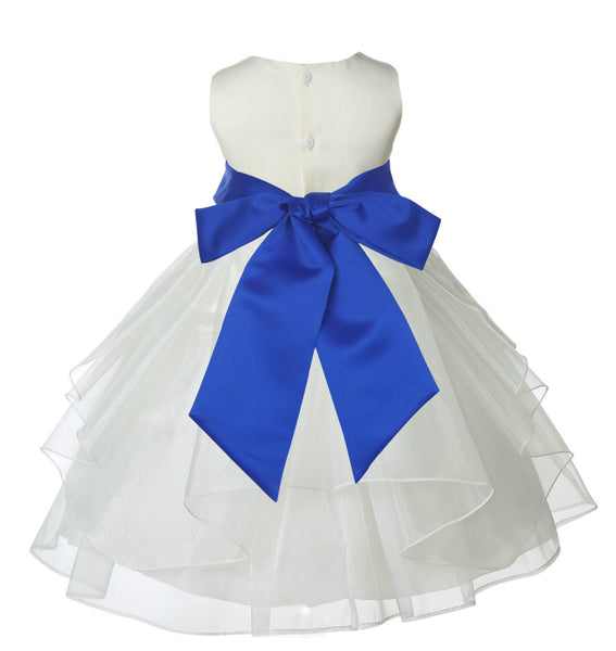 Ivory Shimmering Organza Flower Girl Dress Wedding Junior Bridesmaid Pageant Special Events 4613S(4)