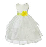 Ivory Shimmering Organza Flower Girl Dress Wedding Junior Bridesmaid Pageant Special Events 4613S(4)