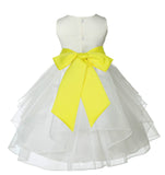 Ivory Shimmering Organza Flower Girl Dress Wedding Junior Bridesmaid Pageant Special Events 4613S(4)