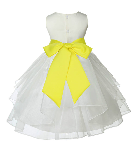 Ivory Shimmering Organza Flower Girl Dress Wedding Junior Bridesmaid Pageant Special Events 4613S(4)