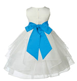 Ivory Shimmering Organza Flower Girl Dress Wedding Junior Bridesmaid Pageant Special Events 4613S(4)