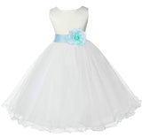 Ivory Formal Wedding Pageant Special Occasions Rattail Edge Tulle Flower Girl Dress 829S(4)