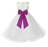 Ivory Formal Wedding Pageant Special Occasions Rattail Edge Tulle Flower Girl Dress 829T(5)