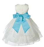 Ivory Shimmering Organza Flower Girl Dress Wedding Junior Bridesmaid Pageant Special Events 4613S(4)