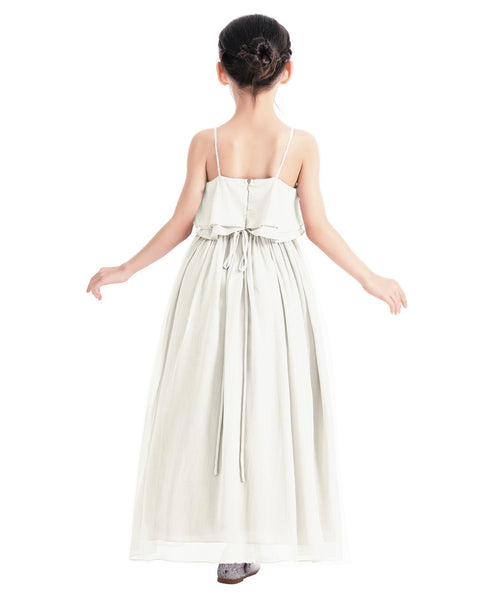 A-Line Ruffle Chiffon Flower Girl Dresses for Special Occasions Junior Pageant Princess Gown 192