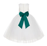 Ivory Floral Lace Flower Girl Dress Special Events Christening Pageant Gown Communion Recital LG7(1)