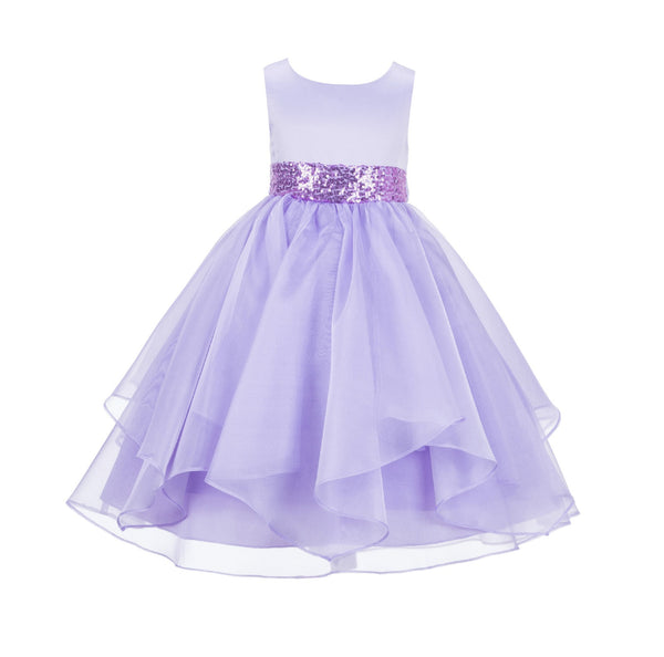 Sequin Ruffles Organza Flower Girl Dress Toddler Wedding Pageant Party Recital Special Event 012S(1)