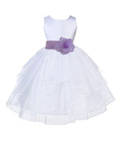 White Shimmering Organza Flower Girl Dress Wedding Junior Bridesmaid Pageant Special Events 4613S(2)