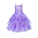Elegant Rhinestone Organza Pleated Ruffled Beauty Pageant Special Occasion Flower Girl Dress 164S(2)