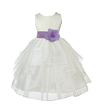 Ivory Shimmering Organza Flower Girl Dress Wedding Junior Bridesmaid Pageant Special Events 4613S(2)