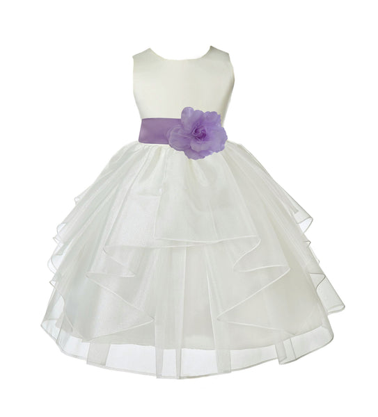 Ivory Shimmering Organza Flower Girl Dress Wedding Junior Bridesmaid Pageant Special Events 4613S(2)