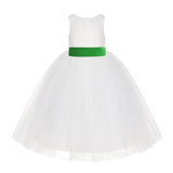 Ivory Floral Lace Flower Girl Dress Special Events Christening Pageant Gown Communion Recital LG7(2)