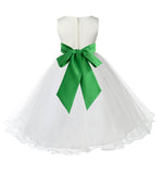 Ivory Formal Wedding Pageant Special Occasions Rattail Edge Tulle Flower Girl Dress 829S(3)
