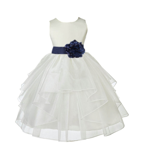 Ivory Shimmering Organza Flower Girl Dress Wedding Junior Bridesmaid Pageant Special Events 4613S(5)