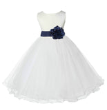 Ivory Formal Wedding Pageant Special Occasions Rattail Edge Tulle Flower Girl Dress 829S(5)
