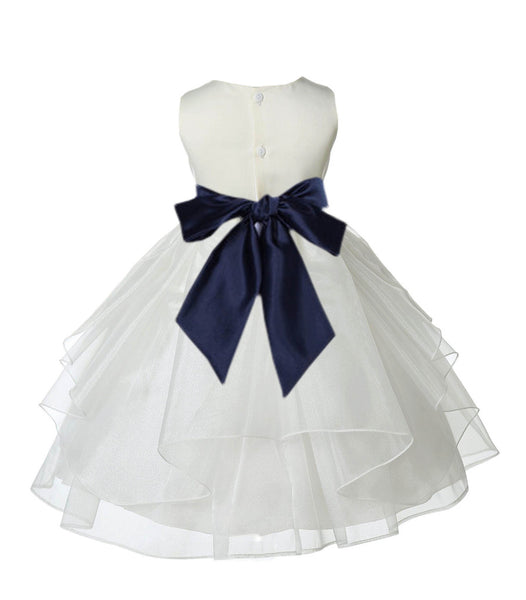 Ivory Shimmering Organza Flower Girl Dress Wedding Junior Bridesmaid Pageant Special Events 4613S(5)