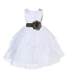 White Shimmering Organza Flower Girl Dress Wedding Junior Bridesmaid Pageant Special Events 4613S(3)
