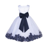 Ivory Tulle Floral Lace Top Rose Petals Flower Girl Dress Wedding Pageant Special Occasions 165T(2)