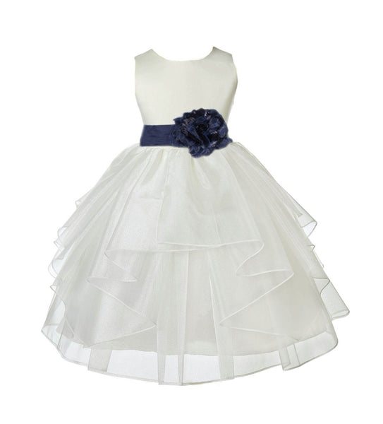 Ivory Shimmering Organza Flower Girl Dress Wedding Junior Bridesmaid Pageant Special Events 4613S(5)