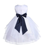 White Shimmering Organza Flower Girl Dress Wedding Junior Bridesmaid Pageant Special Events 4613S(5)