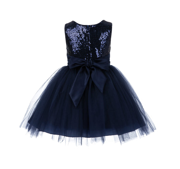 Sparkling Sequins Mesh Tulle Flower Girl Dress Wedding Pageant Toddler Holiday Gown Occasions 124