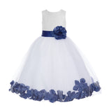 Ivory Floral Lace Heart Cutout Rose Petals Flower Girl Dress Junior Bridesmaid Special Event 185T(4)