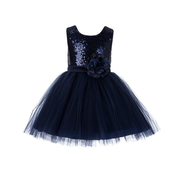 Sparkling Sequins Mesh Tulle Flower Girl Dress Wedding Pageant Toddler Holiday Gown Occasions 124
