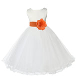 Ivory Formal Wedding Pageant Special Occasions Rattail Edge Tulle Flower Girl Dress 829S(2)