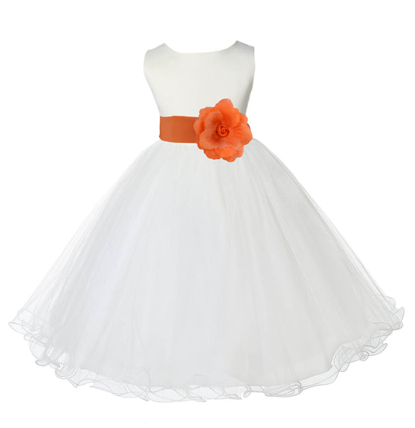 Ivory Formal Wedding Pageant Special Occasions Rattail Edge Tulle Flower Girl Dress 829S(2)