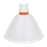 White Floral Lace Flower Girl Dress Special Occasions Wedding Christening Communion Baptism LG7(1)