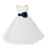 Ivory Formal Wedding Pageant Special Occasions Rattail Edge Tulle Flower Girl Dress 829S(2)
