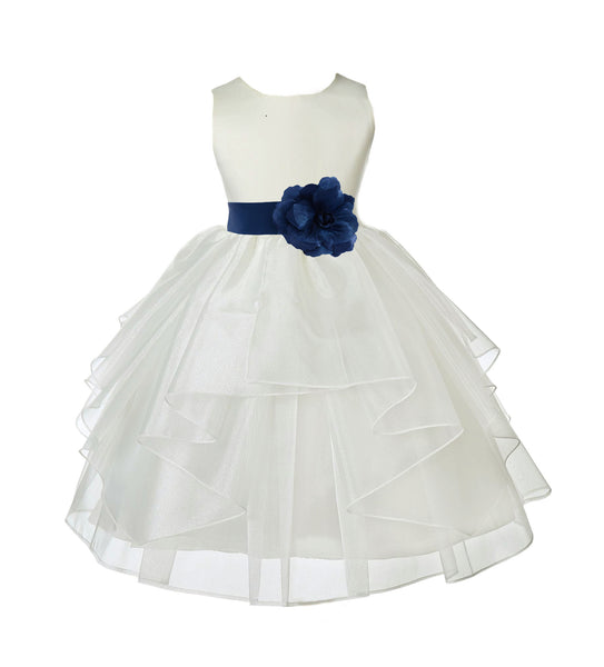Ivory Shimmering Organza Flower Girl Dress Wedding Junior Bridesmaid Pageant Special Events 4613S(2)