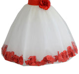 Ivory Floral Lace Heart Cutout Rose Petals Flower Girl Dress Junior Bridesmaid Special Event 185T(3)