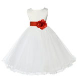 Ivory Formal Wedding Pageant Special Occasions Rattail Edge Tulle Flower Girl Dress 829S(3)